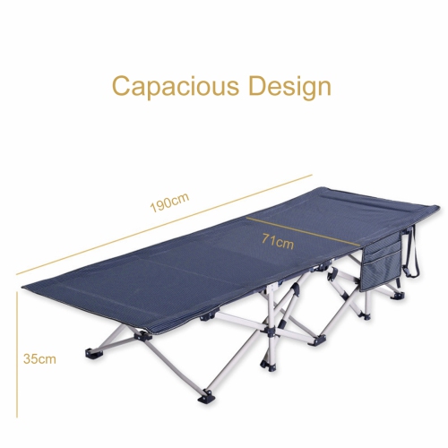 Lit pliant Livearty, lits de camp portatifs à grandes poches avec sac de transport, charge maximale de 450 LB, pour le camping, le barbecue, la