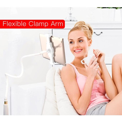 Multifunctional Holder C37 - Universal Flexible Desk Clip Tablet Stand Phone Holder Bracket - Gold