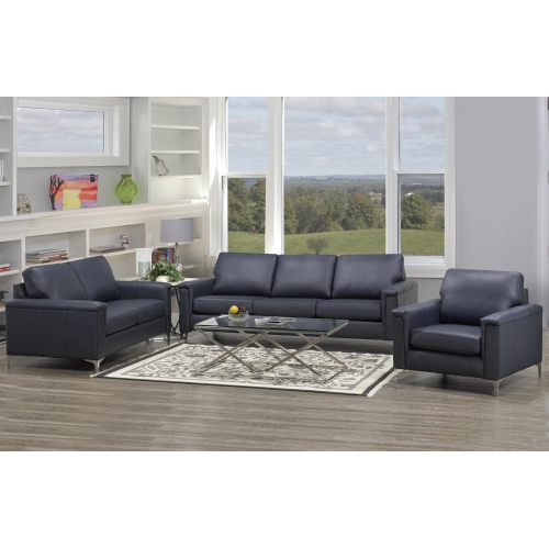 Canadian Sofa Distributions 'Roswell' Blue Leather Chair