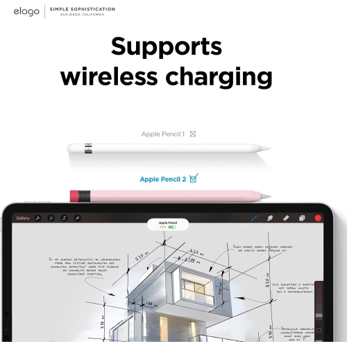 elago Classic Pencil Case Compatible with Apple Pencil 2nd Generation Cover Sleeve, Compatible with Magnetic Charging, Double Tap[Lovely Pink]