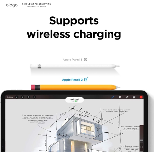 elago Classic Pencil Case Compatible with Apple Pencil 2nd Generation, Classic Design, Compatible with Magnetic Charging & Double Tap [Yellow]