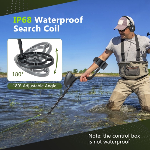 Costway High Accuracy Metal Detector Kit W/Display Waterproof Search Coil Headphone Bag