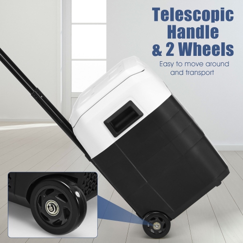 Costway 42 QT Portable Car Refrigerator -4°F to 50°F Dual-Zone Car Cooler