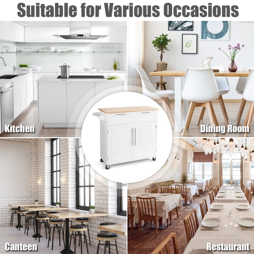 Marque Costway Desserte de cuisine sur roulettes /Îlot central de cuisine mobile avec capacité de stockage et supportant des charges lourdes