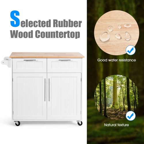 Marque Costway Desserte de cuisine sur roulettes /Îlot central de cuisine mobile avec capacité de stockage et supportant des charges lourdes