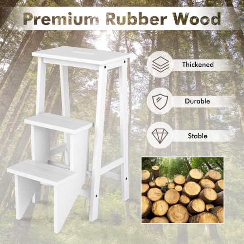 Costway 3 Tier Step Stool 3 in 1 Folding Ladder Bench Storage Shelf Multi-function