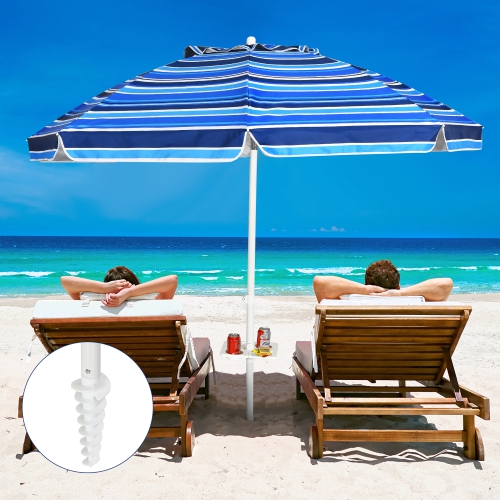 Costway 7.2 FT Portable Beach Umbrella Tilt Sand Anchor Cup Holder W/Carry Bag