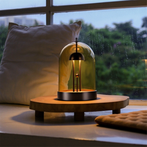 Tubicen Battery Powered Table Lamp, 4000mAh Rechargeable LED Night Light, 4-Level Touch Dimmable Table Light, Decorative Lamp with Removable Shade,