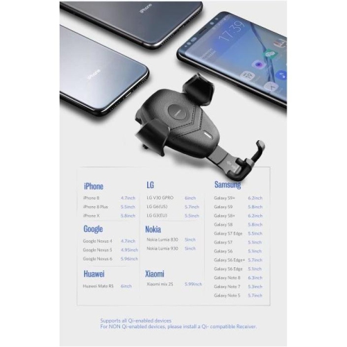 UGREEN Qi Car Fast Wireless Charger and holder for iPhone Xs XR X 8 10W