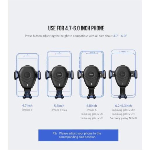 UGREEN Qi Car Fast Wireless Charger and holder for iPhone Xs XR X 8 10W