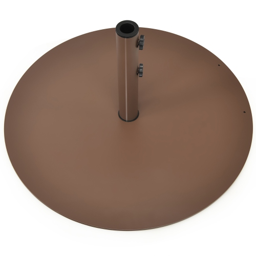 Costway 59LBS Patio Umbrella Base Round Umbrella Stand for Backyard Brown