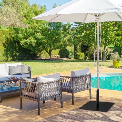 Costway 40 LBS Square Umbrella Base Stand Weighted Patio Market Umbrellas Black