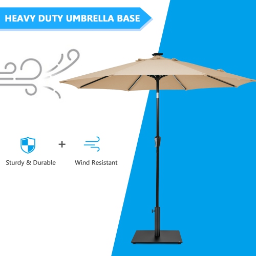 Costway 36LBS Square Umbrella Base Stand Weighted Patio Market Umbrellas Black