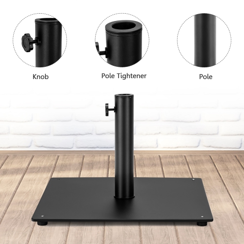 Costway 36LBS Square Umbrella Base Stand Weighted Patio Market Umbrellas Black