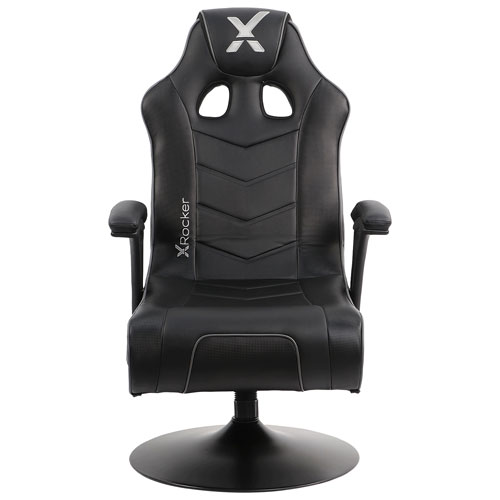 X-Rocker Twister 2.1 Ergonomic Faux Leather Gaming Chair w/ Built-In 2.1 Wireless Audio System -Black