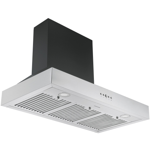 Ancona Pro 36 in. 600 CFM Wall Mount Pyramid Range Hood in Black and Stainless Steel