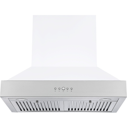 Ancona Pro 30 in. 600 CFM Wall Mount Pyramid Range Hood in White and Stainless Steel