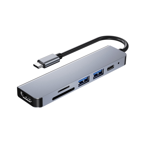NAVOR  USB C Hub Multiport Adapter 6 In 1 USB Type C With 4K30Hz HDMI Resolution, 87W Power Delivery, Thunderbolt 3/4