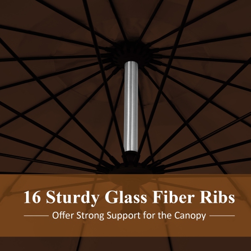 Costway 10ft Patio Offset Umbrella W/ Crank and Cross Base Aluminum