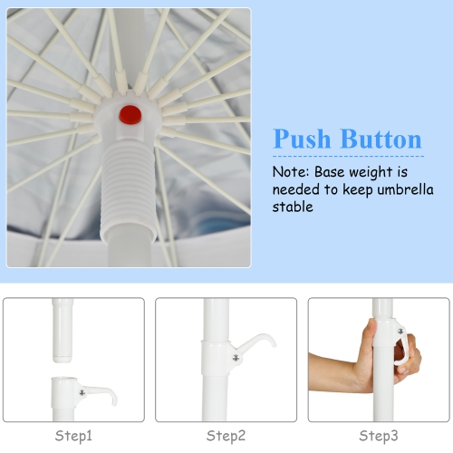 Costway 8 FT Beach Umbrella Outdoor Tilt Sunshade Sand Anchor W/Carry Bag