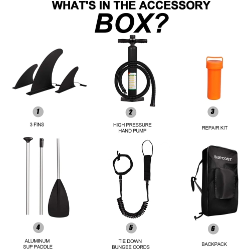 WINGOMART Inflatable Stand Up Paddle Board with Premium SUP Accessories & Carry Bag | Wide Stance, Bottom Fin for Paddling, Surf Control, Non-Slip