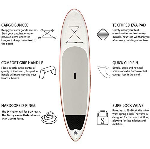 WINGOMART Inflatable Stand Up Paddle Board with Premium SUP Accessories & Carry Bag | Wide Stance, Bottom Fin for Paddling, Surf Control, Non-Slip