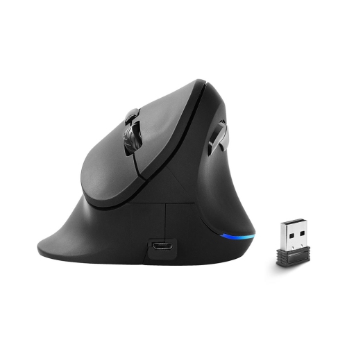 Ergonomic 2.4GHz Wireless Vertical Mouse, Rechargeable, Right-Handed Use, Black