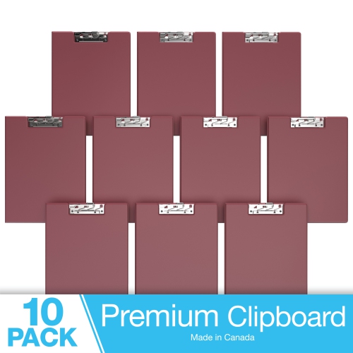 Davis Group Essential Clipboards, 10 Pack - Burgundy