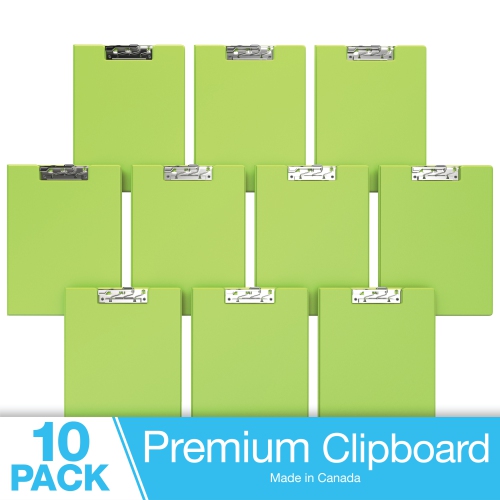 Davis Group Essential Clipboards, 10 Pack - Lime Green