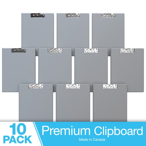 Davis Group Essential Clipboards, 10 Pack - Grey