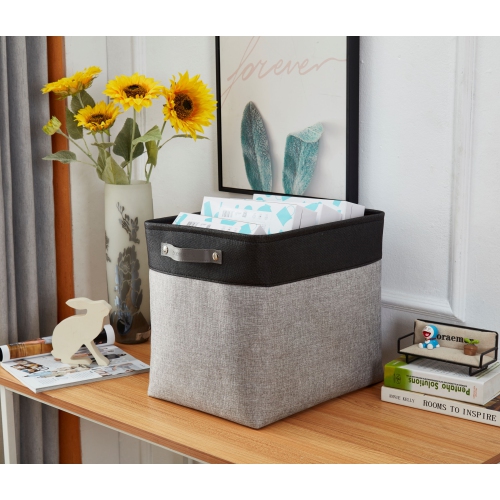 Bac de rangement Forable de DECOMOMO – panier en tissu cationique pliable robuste avec poignées pour organiser le placard de chambre de bébé à la