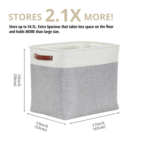 Bac de rangement ordonné DECOMOMO – Panier en tissu robuste et repliable avec poignées pour organiser la chambre de bébé |17 x 13 (L) x 15 (H) po |