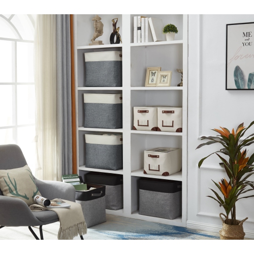 Bac de rangement ordonné DECOMOMO – Panier en tissu robuste et repliable avec poignées pour organiser la chambre de bébé |17 x 13 (L) x 15 (H) po |