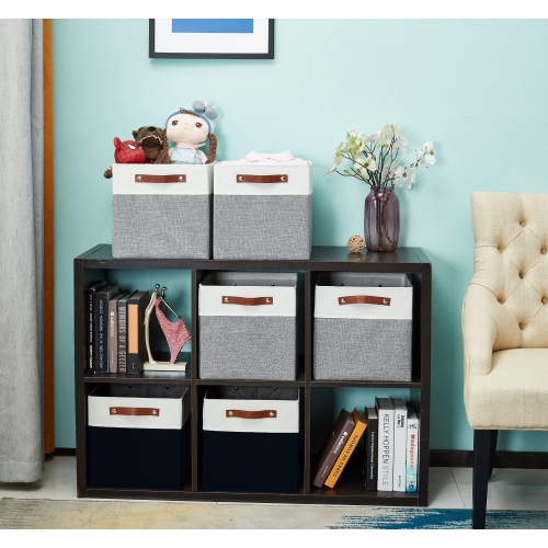Bac de rangement cubique en tissu DECOMOMO - Paniers de rangement pour tablettes, cube de rangement pour kallax et cubes - Paquet de 4
