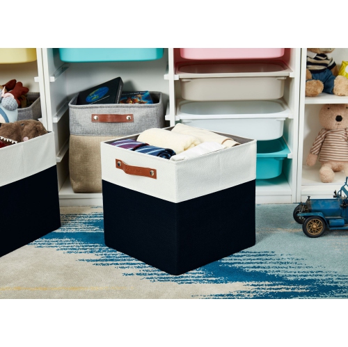 Bac de rangement cubique en tissu DECOMOMO - Paniers de rangement pour tablettes, cube de rangement pour kallax et cubes - Paquet de 4