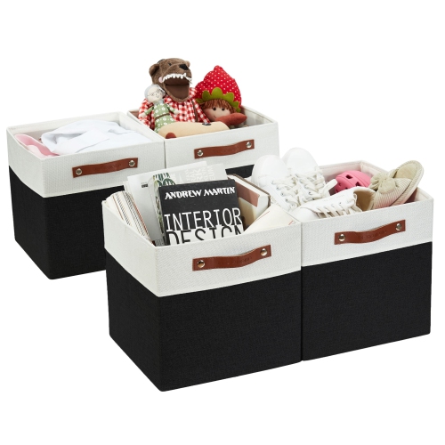 Bac de rangement cubique en tissu DECOMOMO - Paniers de rangement pour tablettes, cube de rangement pour kallax et cubes - Paquet de 4