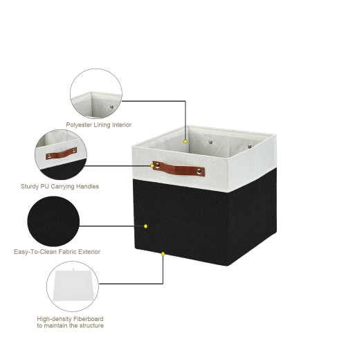 Bac de rangement cubique en tissu DECOMOMO - Paniers de rangement pour tablettes, cube de rangement pour kallax et cubes - Paquet de 4