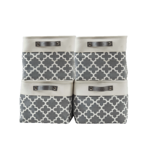 DECOMOMO Fordable Storage Bin - Collapsible Sturdy Cationic Fabric Basket W/Handles for Organizing Shelf Nursery Home Closet |15 x 11 x 9.5" |3 Packs