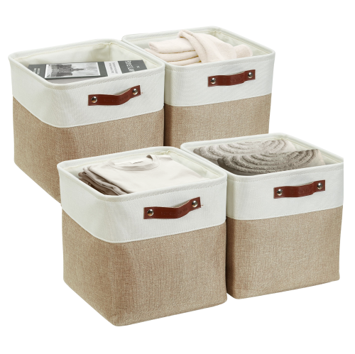 Bac de rangement ordonné DECOMOMO – Panier en tissu robuste et repliable avec poignées pour organiser la tablette et la garde-robe de chambre de bébé