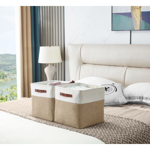 DECOMOMO Fordable Storage Bin - Collapsible Sturdy Cationic Fabric Basket W/Handles for Organizing Shelf Nursery Home Closet |13 x 13 x 13" |4 Packs