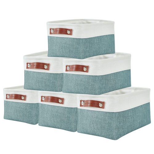 DECOMOMO  Fordable Storage Bin - Collapsible Sturdy Cationic Fabric Basket W/handles for Organizing Shelf Nursery Home Closet |11.8” (L) X 7.9”