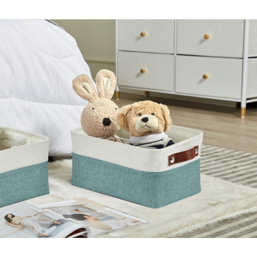 DECOMOMO Fordable Storage Bin - Collapsible Sturdy Cationic Fabric Basket W/Handles for Organizing Shelf Nursery Home Closet |11.8” x 7.9” (W) x 5.2”