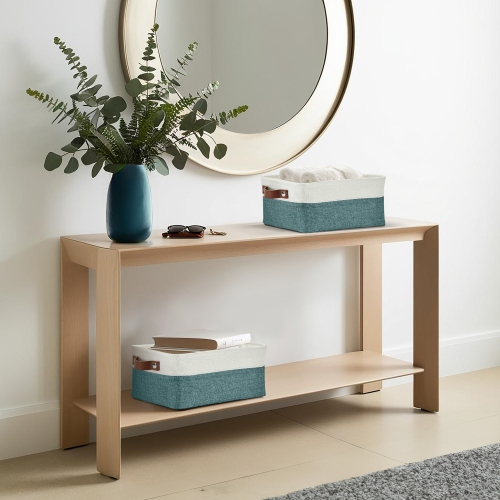 DECOMOMO Fordable Storage Bin - Collapsible Sturdy Cationic Fabric Basket W/Handles for Organizing Shelf Nursery Home Closet |11.8” x 7.9” (W) x 5.2”