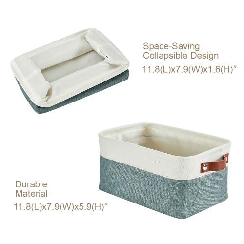 DECOMOMO Fordable Storage Bin - Collapsible Sturdy Cationic Fabric Basket W/Handles for Organizing Shelf Nursery Home Closet |11.8” x 7.9” (W) x 5.2”