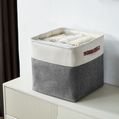 DECOMOMO Foldable Storage Bin With Label Holders - Collapsible Sturdy Cationic Fabric Basket W/Handles for Organizing Shelf Nursery Home Closet | 11