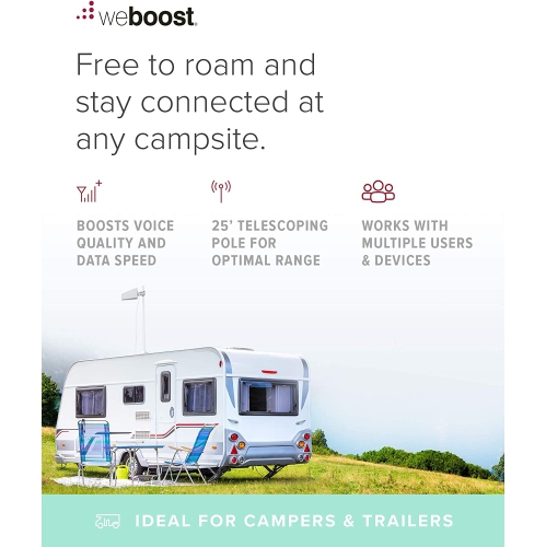 weBoost Destination RV [multi-utilisateur] Kit d'amplificateur de signal de téléphone portable dans le véhicule pour camping-car/camping-car