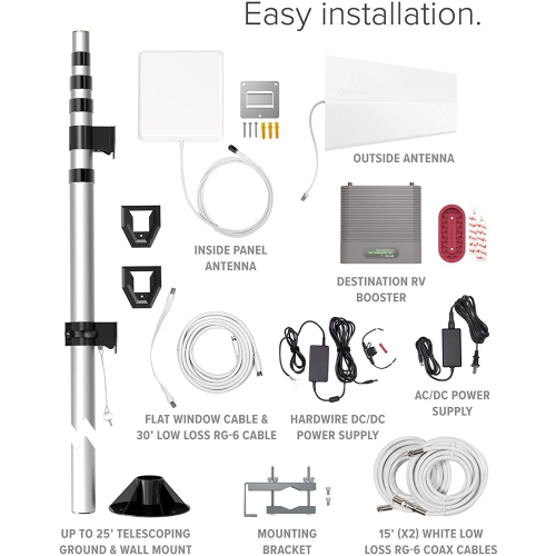 weBoost Destination RV [multi-utilisateur] Kit d'amplificateur de signal de téléphone portable dans le véhicule pour camping-car/camping-car