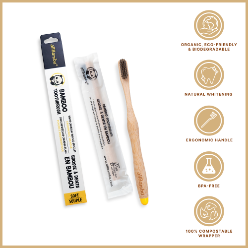 allBambu Bamboo Charcoal Toothbrush Soft
