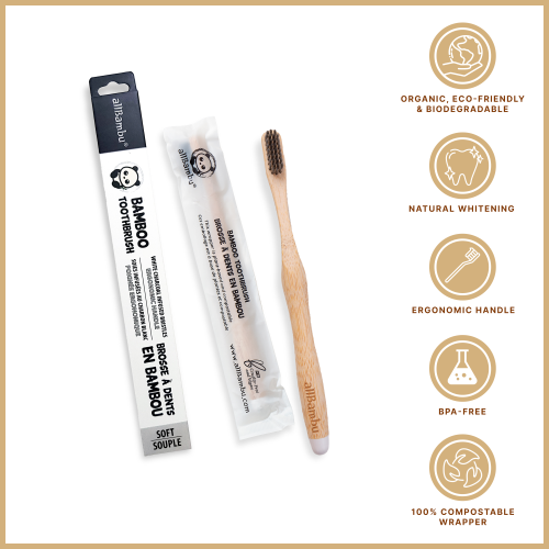 allBambu Bamboo Charcoal Toothbrush Soft