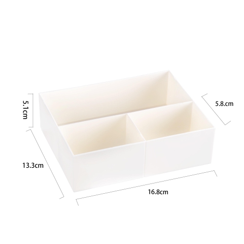 Desk Organizer with 3 Compartments for Office School, White